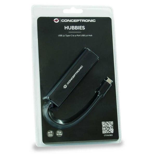 Conceptronic Nav Ctc4usb3 Usb-c 4 Hamnar Svart