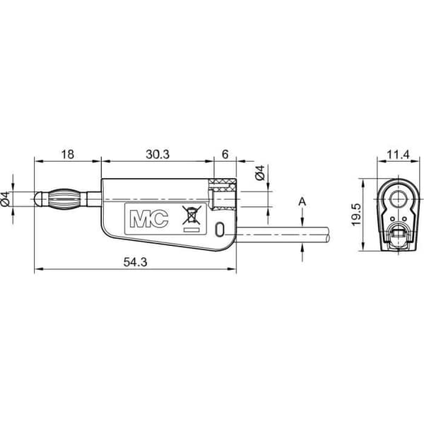 Stäubli LQ-4A-39 Laboratorieplugg hane Stift Ø: 4 mm Gul, Grön 1 st.