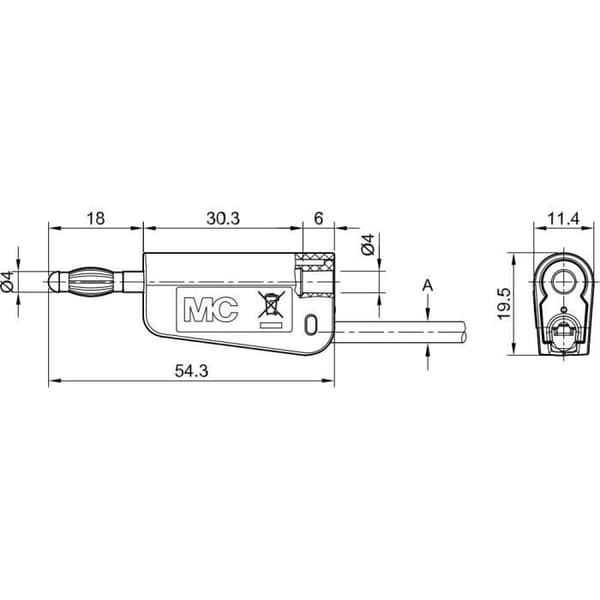 Stäubli LQ-4A-30 Laboratorieplugg hane Stift Ø: 4 mm grön 1 st.