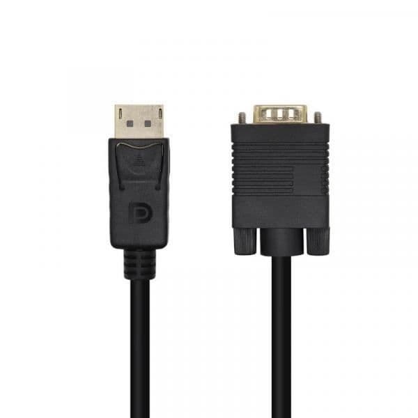 AISENS A125-0365. Kabellängd: 2 m, Kontakt 1: DisplayPort, Kontakt 2: VGA D-SUB. Hållbarhetscertifikat: RoHS.