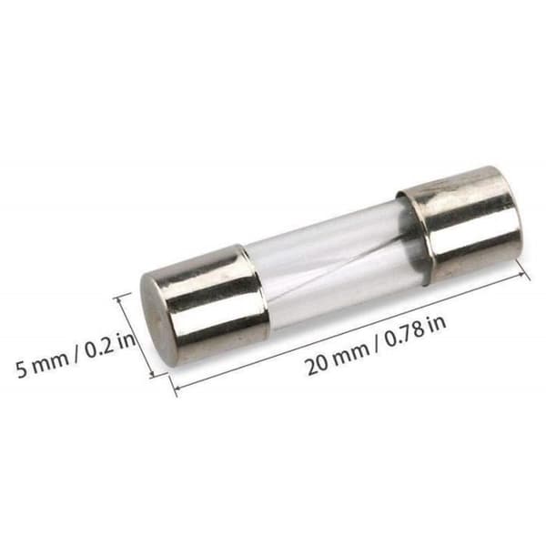 Glassäkringsset med 5 delar - 5mm x 20mm - Snabb 250V - 5A