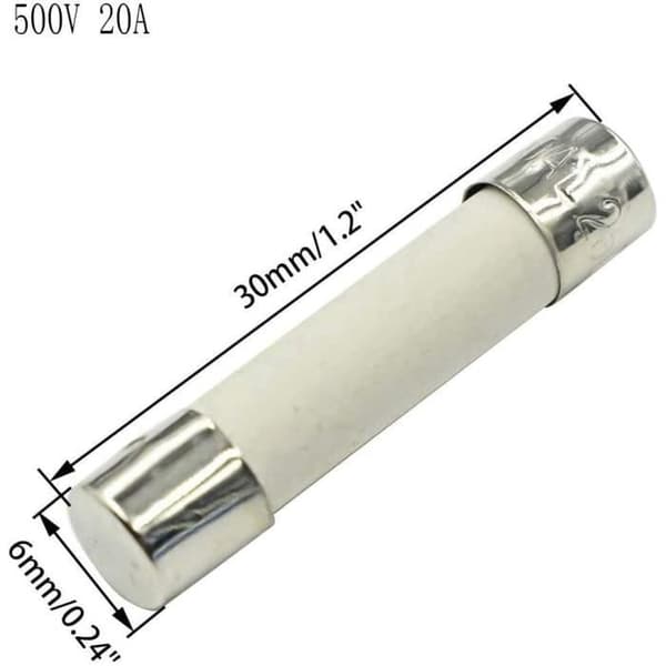 Keramisk säkring - Set med 2 delar - 6 mm x 30 mm - Snabbt slag - Snabbt - 250V - 0,5A