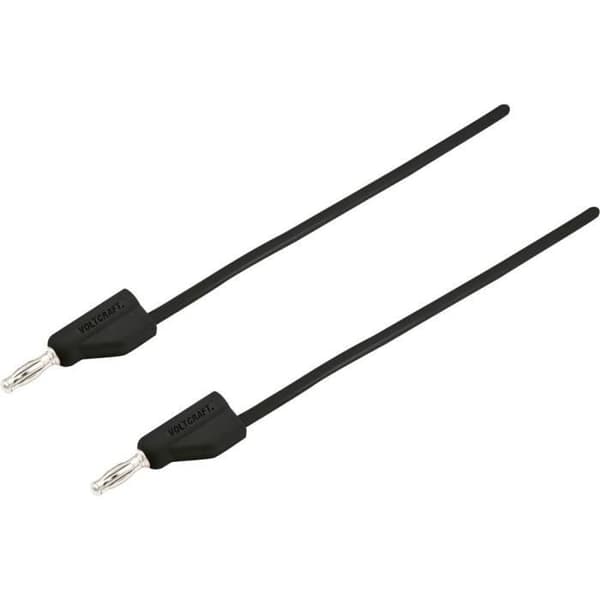 Testledning [4 mm hanbanan - 4 mm hanbanan ] Ultra flexibel 5 m svart MSB-30010 A