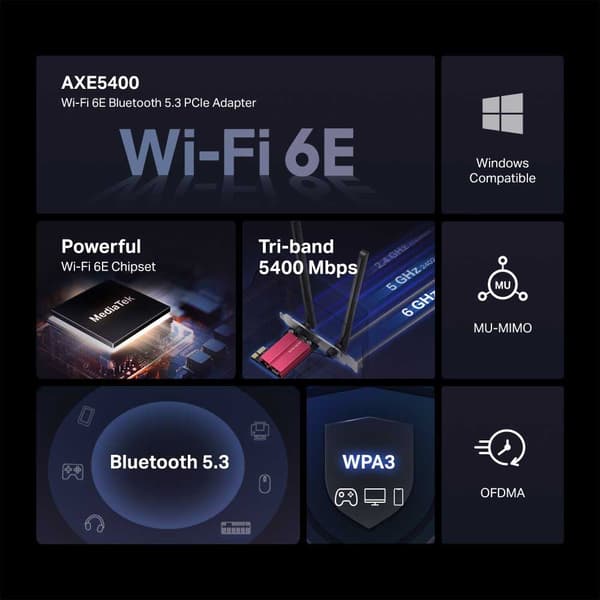 Mercusys Ma86xe Wifi 6 Pci-e Trådlös Adapter