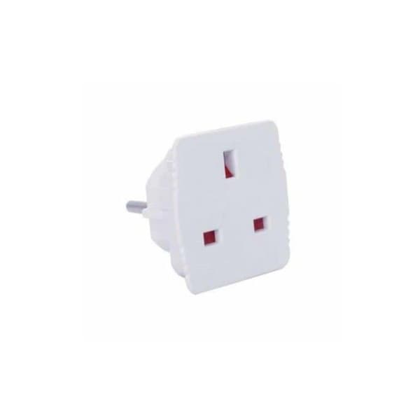 Gsc nätkontakt guysaco - 0200598 - Europeisk till engelsk GSC-kontaktadapter, vit