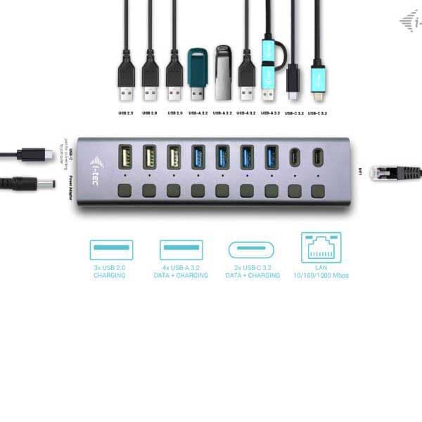 I-tec Cachargehub9lan Hub