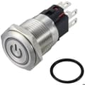 Miniatyrbild 1 av 2: TRU COMPONENTS TC-12647476 Tryckknapp 250 V/AC 3 A 1 x Av/(På) IP65 RGB momentan rostfritt stål 1 st.