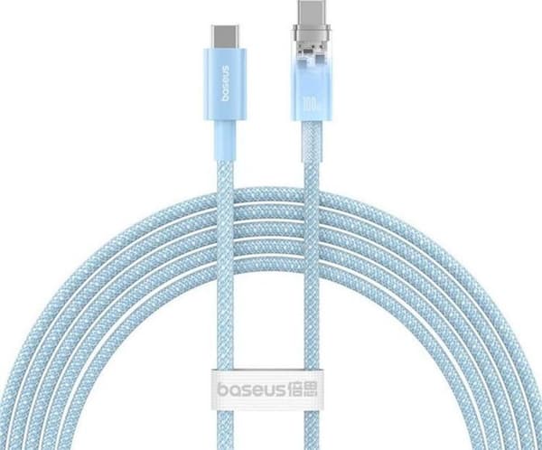 Industriell rektangulär kontakt Baseus USB-C - USB USB-C-kabel 2 m Blå