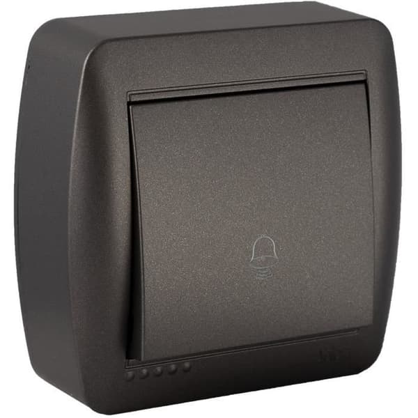 Tryckknapp dörrklocka - Solera - Grafit svart - Ytmontering - IP20 - 10A 250V