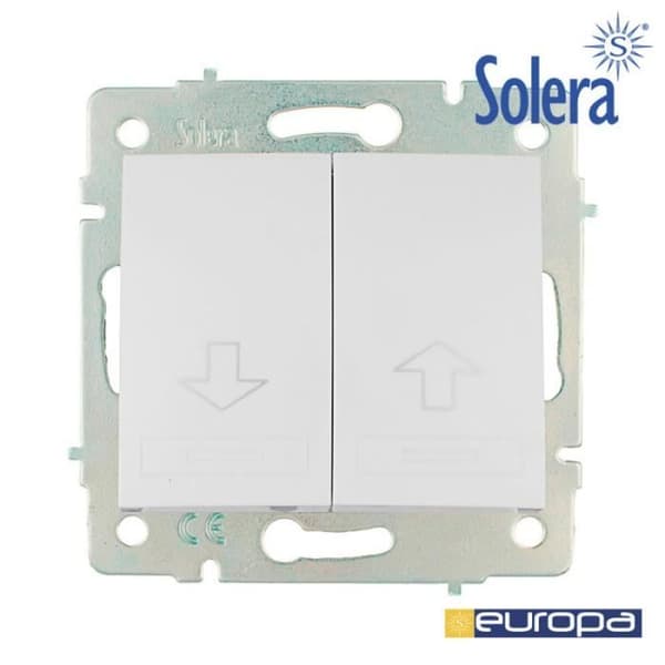 Slutartryckknapp 10A 250V Europa Solera Series [E3-42919] Blanco