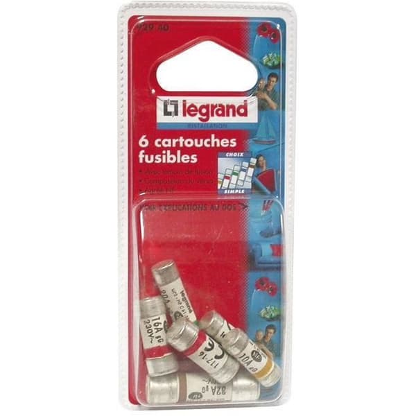 LEGRAND Set med 6 säkringar med matchande indikator