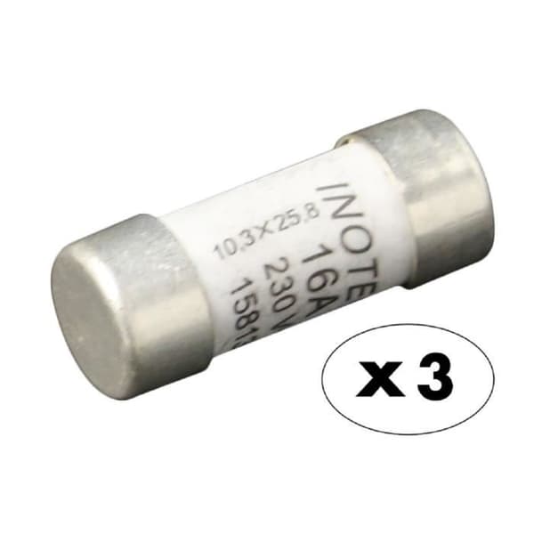ZENITECH 3 keramiska säkringar 10,3x25,8mm 16A med indikatorlampa
