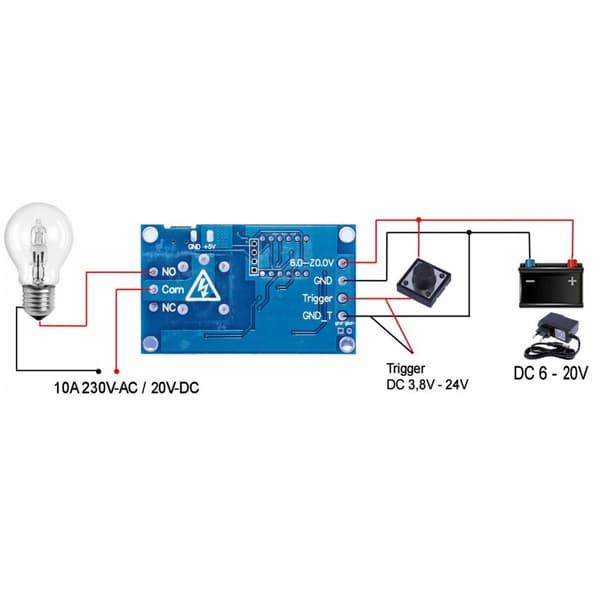 Micro USB-tidsrelämodul