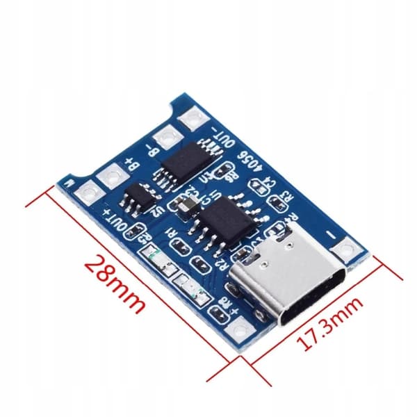 LI-ION batterioplader med USB type C 5V 1A med beskyttelse