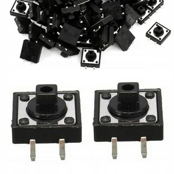 Taktafbryder 12x12 mm h= 7mm 2 stk.