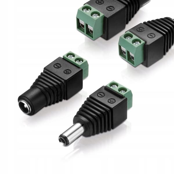 Kontaktuttag för CCTV 5,5 mm / 2,1 mm + hona