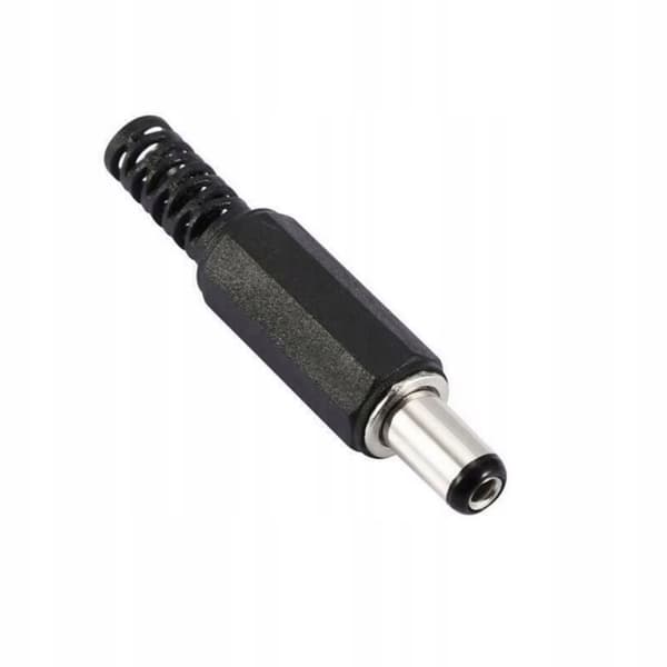 DC hunstik 5,5/2,1 mm loddet til kablet
