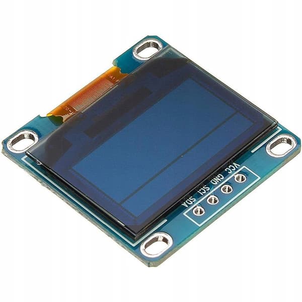 OLED-skærm 0,96" 128x64 blå I2C SSD1306