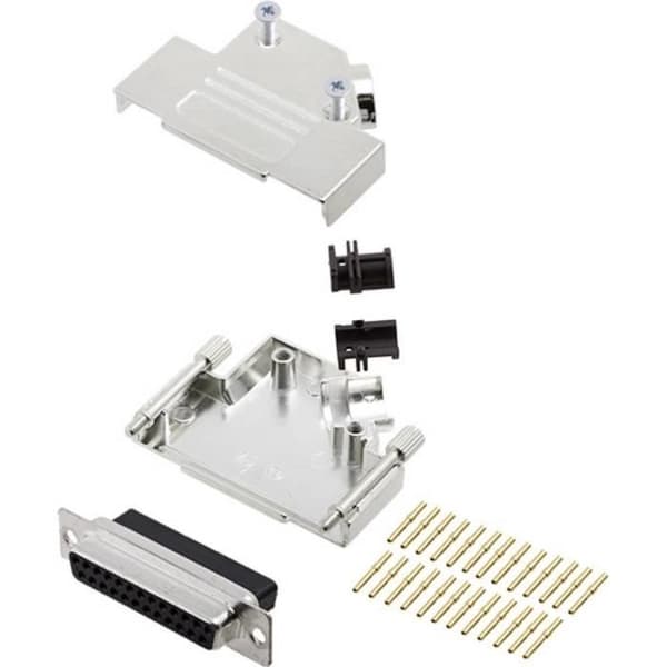 Hon SUB-D header kit, rak 25 polig encitech D45ZK25-DBCS-K 6355-0051-13 45° crimp 1 st.