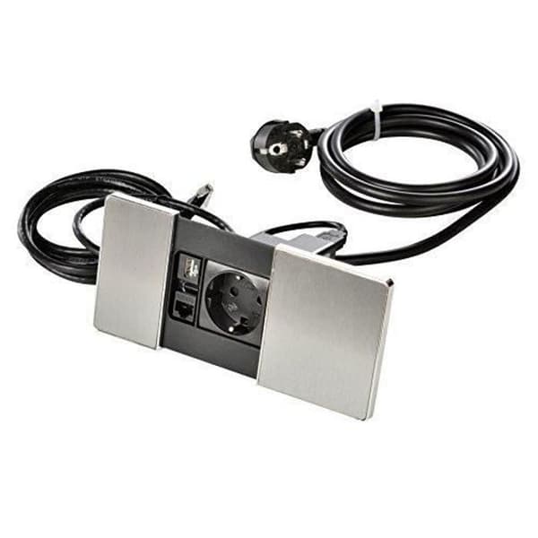 Kopp 939622018 versapad Vägguttag inbyggt 1 RJ45-kontakt Cat 6 UTP, med 2 m anslutningskabel, IP20, 3400 W, A