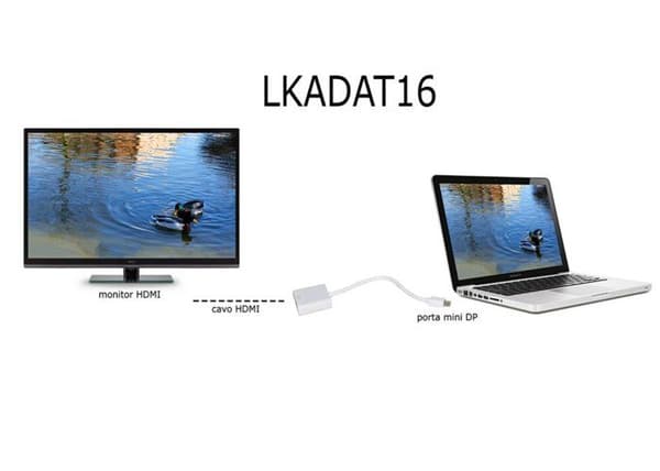 Lågspänningsanslutare Link - LKADAT16 - Mini Displayport Hane till HDMI Hona-adapter