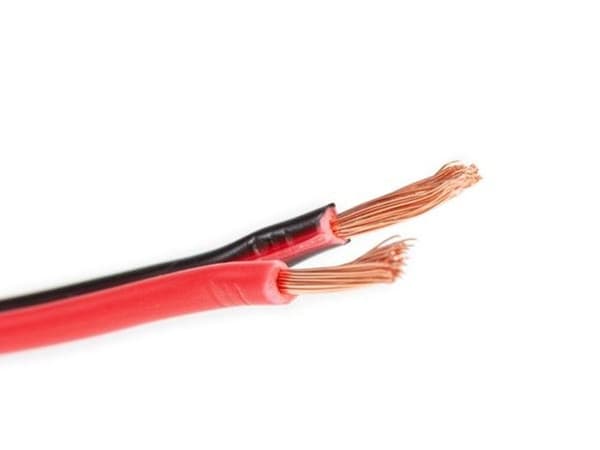 HQ-Power högtalarkabel, OFC, 2 x 0,50 mm², 100 m, röd/svart, perfekt för ljudöverföring