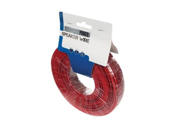 HQ-Power högtalarkabel, OFC, 2 x 0,50 mm², 100 m, röd/svart, perfekt för ljudöverföring