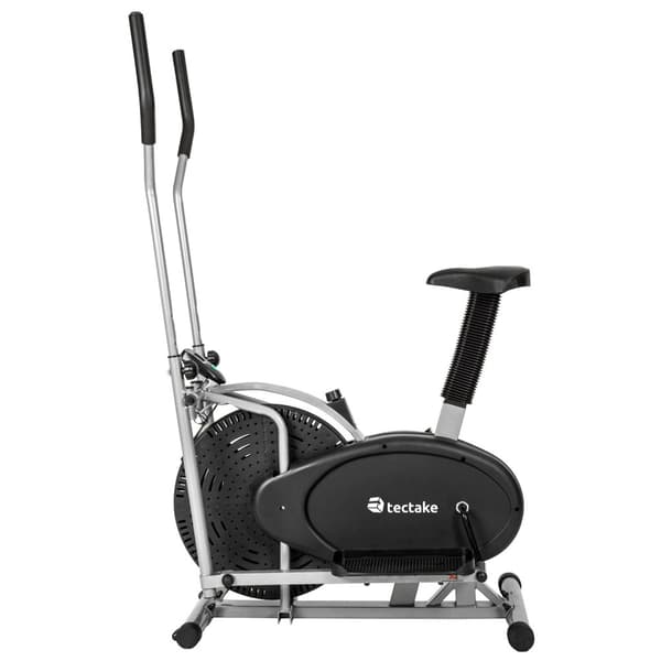 2 i 1 crosstrainer och motionscykel med LCD display - svart