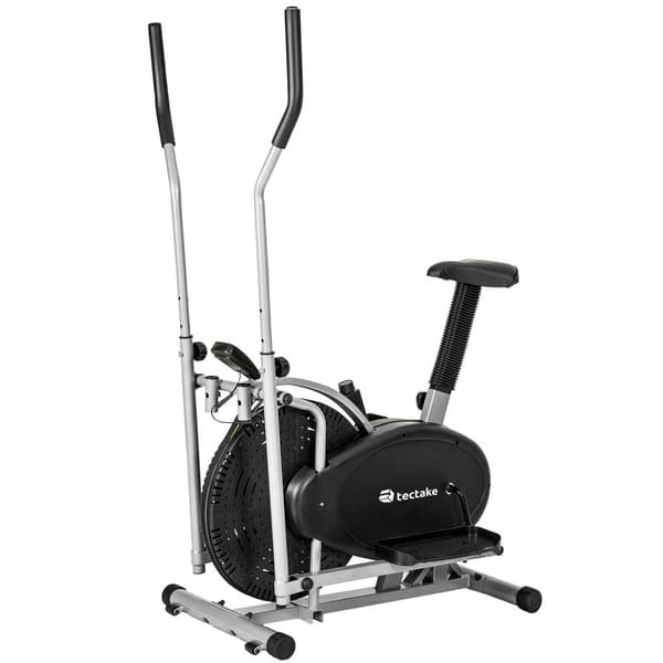 2 i 1 crosstrainer och motionscykel med LCD display - svart