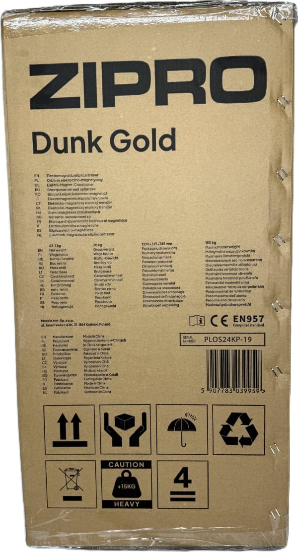 Zipro iConsole+ Dunk Gold elektromagnetisk elliptisk crosstrainer