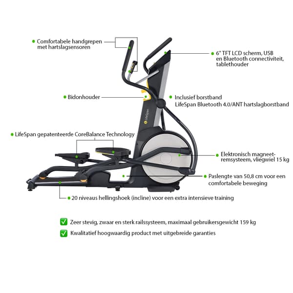 LifeSpan Fitness elliptisk crosstrainer E2i+