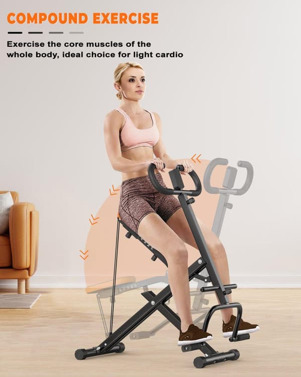 Fitness træningstræner med justerbart sæde og timer