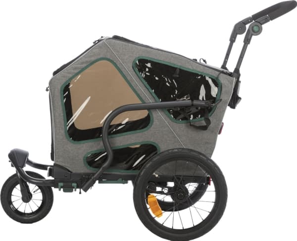 Trixie Bicycle trailer, S: 64 × 92 × 80/130 cm, grey/sage