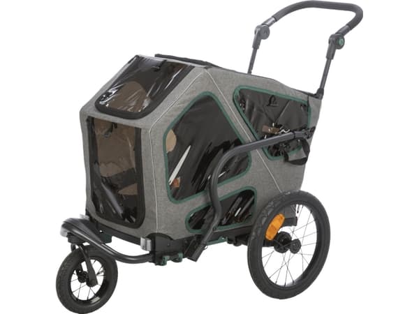 Trixie Bicycle trailer, S: 64 × 92 × 80/130 cm, grey/sage