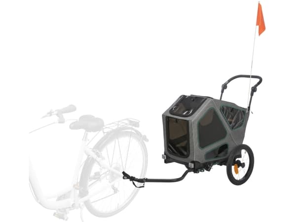 Trixie Bicycle trailer, S: 64 × 92 × 80/130 cm, grey/sage