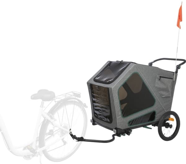 Trixie Bicycle trailer, L: 80 × 103 × 98/147 cm, grey/sage