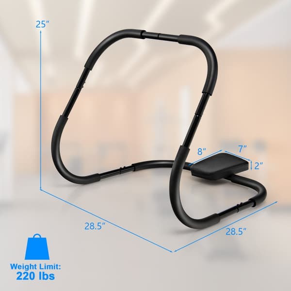 AB-træner, bærbar fitness crunch træningsudstyr, 28,5x28,5x25 tommer, sort/hvid
