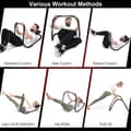 Miniatyrbillede 5 af 8: AB-træner, bærbar fitness crunch træningsudstyr, 28,5x28,5x25 tommer, sort/hvid