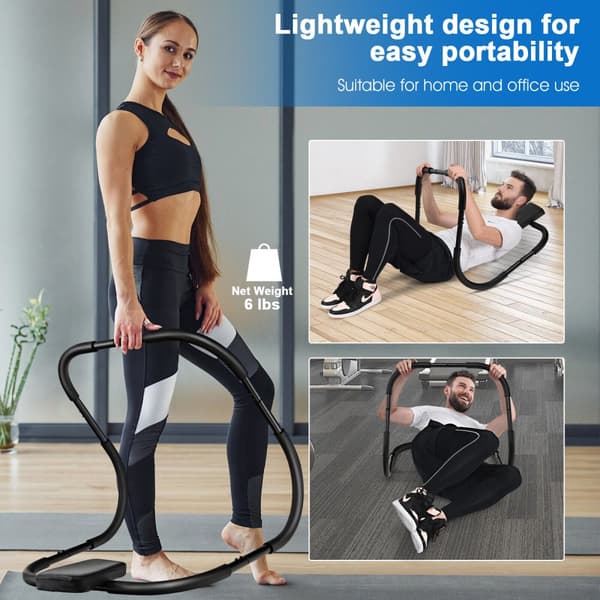 AB-træner, bærbar fitness crunch træningsudstyr, 28,5x28,5x25 tommer, sort/hvid
