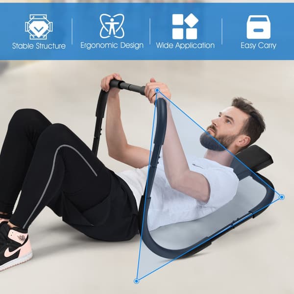 AB-træner, bærbar fitness crunch træningsudstyr, 28,5x28,5x25 tommer, sort/hvid