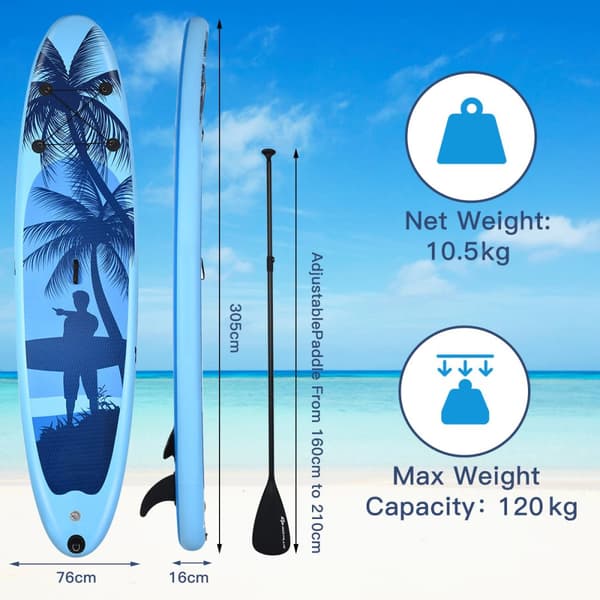Uppblåsbar Stand Up Paddle Board, 305x76x16 cm