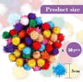 Pikkukuva 2 / 7: Moorle Pompom Ball tee-se-itse-askartelukoristeisiin ja kissan leluihin, 50 kpl pakkaus
