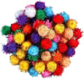 Pikkukuva 1 / 7: Moorle Pompom Ball tee-se-itse-askartelukoristeisiin ja kissan leluihin, 50 kpl pakkaus