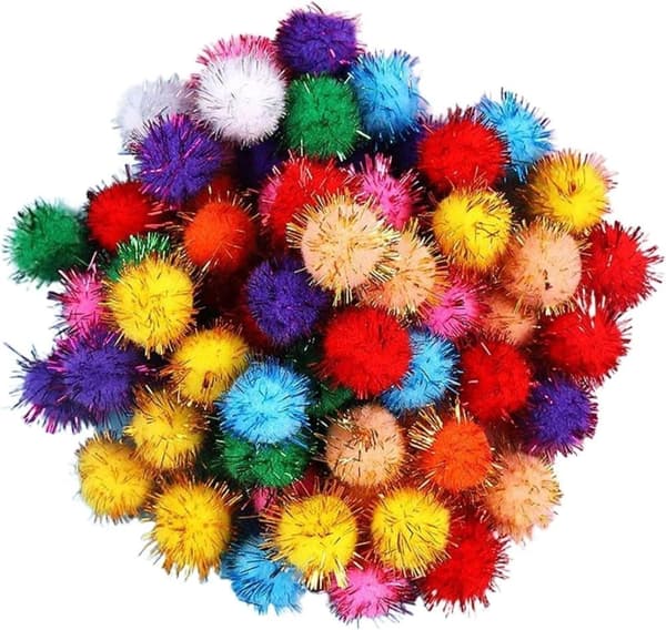 Pompom-pallo tee-se-itse-askartelukoristeisiin ja kissan leluihin, 50 kpl pakkaus