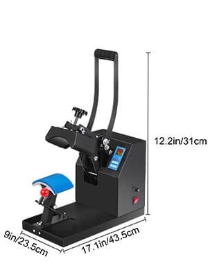 5,5 x 3,5 tum hatt värmepressmaskin, exakt digital styrning, enhetlig värmeöverföring, effektiv utskrift, lätt att använda