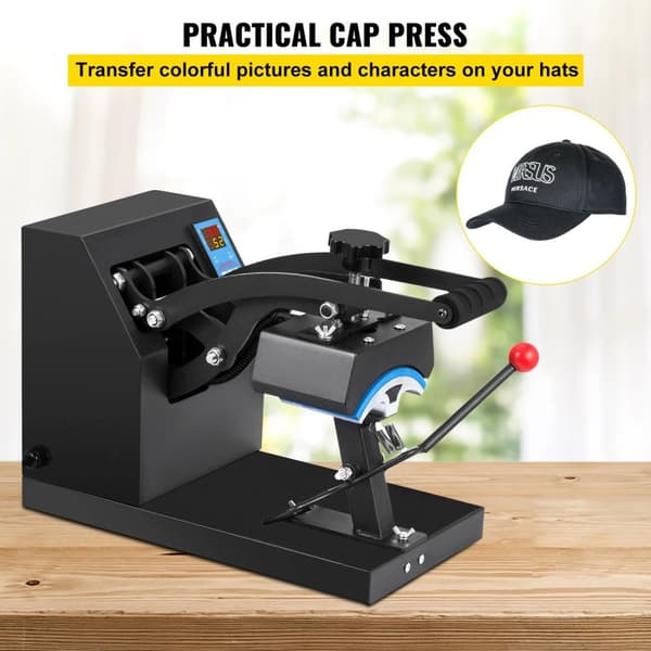 5,5 x 3,5 tum hatt värmepressmaskin, exakt digital styrning, enhetlig värmeöverföring, effektiv utskrift, lätt att använda