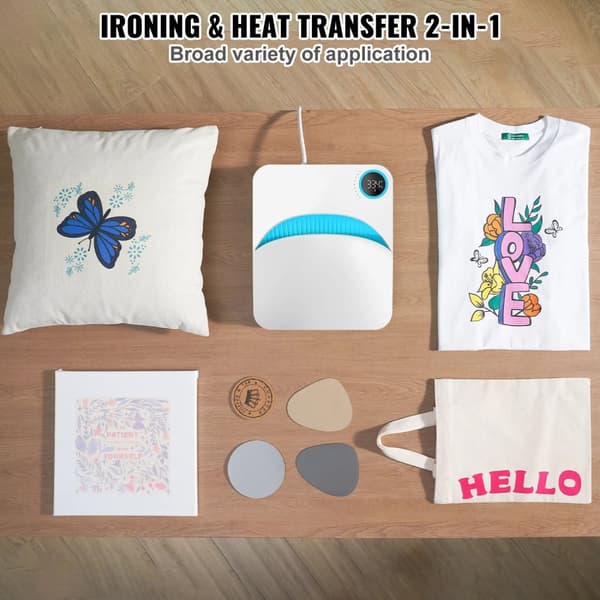 9x9-tums 2-i-1 bärbar värmepressmaskin, gör mer, värmer snabbt och jämnt, säker och enkel att använda