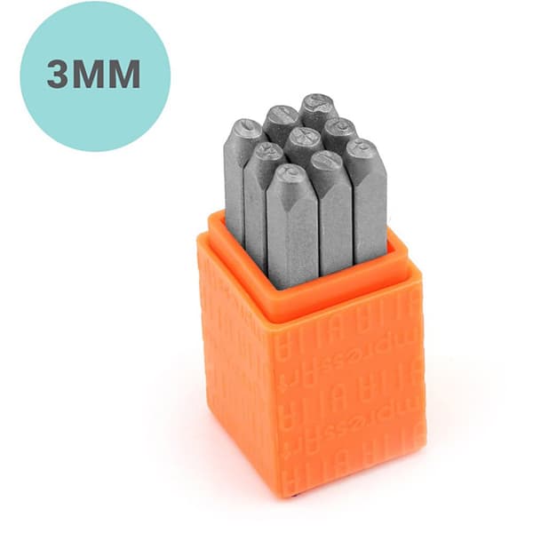 Prägelstämplar - stl. 3 mm - Siffror - 9 st