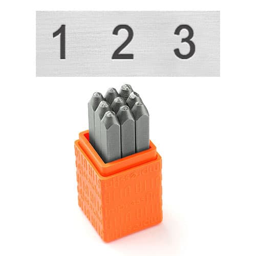 Prägelstämplar - stl. 3 mm - Siffror - 9 st