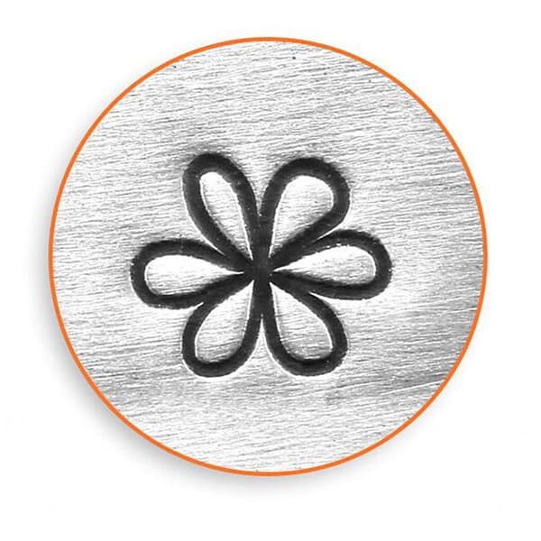 Prägelstämpel - stl. 6 mm - L: 65 mm - Blomma